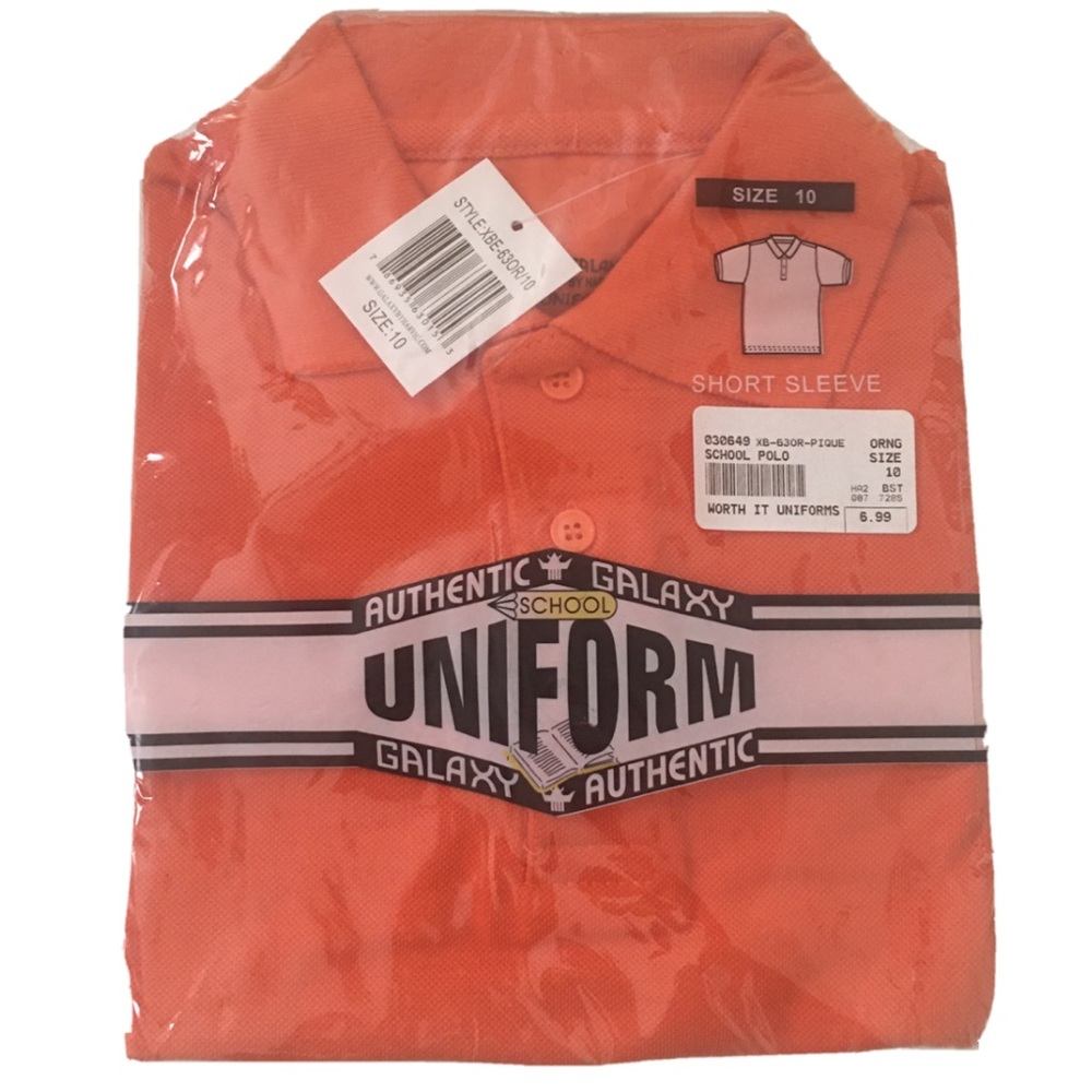Orange Short Sleeve Polo Size 10